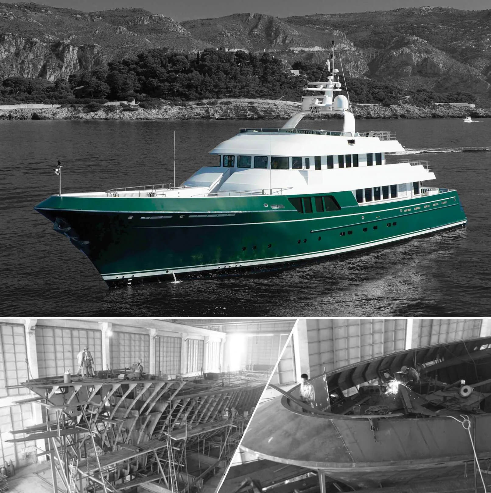 Yacht construction stages