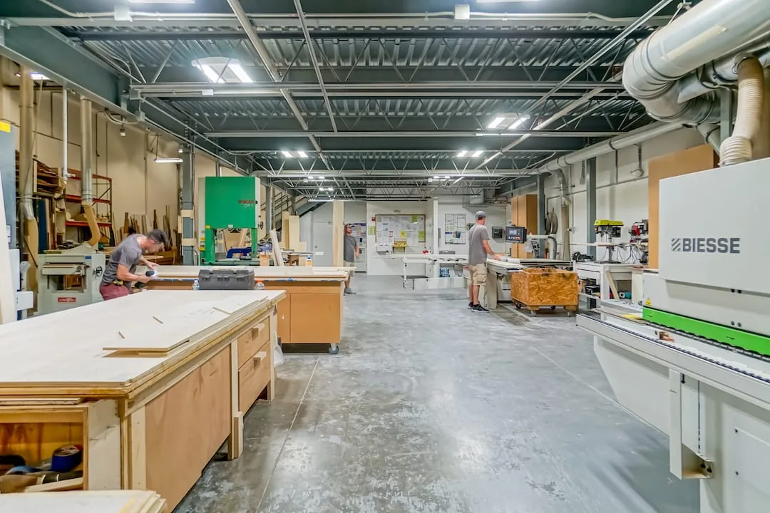 Joinery workshop with CNC machinery
