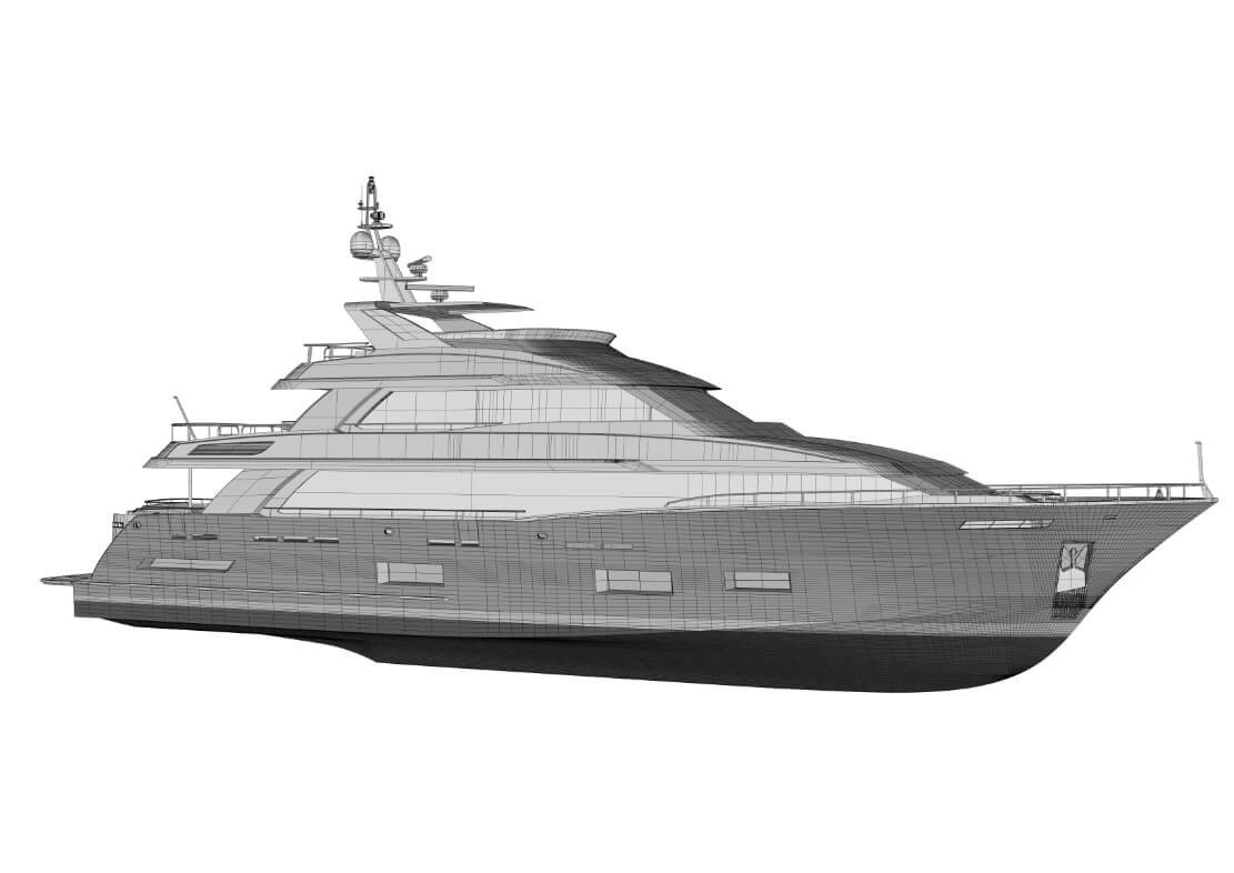 Cheoy Lee Yachts 118 Tradition render